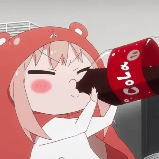 💘 Cola Dziewczyna anime, Pijąca, Cola, Słodkie, Kreskówka, Anime whatsapp sticker