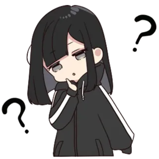 🦄 Anime, Pergunta, Pensando, Garota, Desenho animado, Dúvida, Inseguro telegram sticker