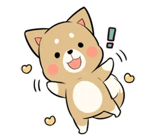 👋 собака, милый, животное, мультфильм, каваий, эмодзи telegram sticker