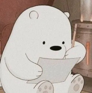 📝 Ice Bear We Bare Bears cartoon, bear, drawing, ice bear, we bare bears, cute telegram sticker