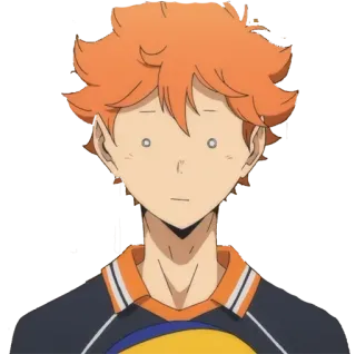 😑 Hinata Shoyo Haikyuu!! anime, haikyuu, hinata shoyo, shocked, orange hair, sports, volleyball telegram sticker
