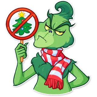 🙅‍♂️ The Grinch Grinch, Navidad, fiesta, dibujos animados, pegatina whatsapp sticker