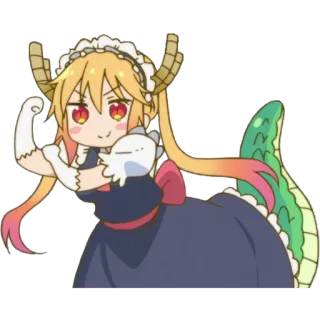 💪 Tohru Miss Kobayashi's Dragon Maid アニメ, ドラゴン, メイド, かわいい, ちび telegram sticker