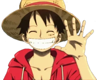 👋 Monkey D. Luffy One Piece 애니메이션, 원피스, 루피, 몽키 D. 루피, 만화, 해적, 밀짚모자 telegram sticker