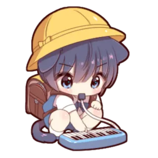 🍓 Anime, Kawaii, Adesivo, Desenho animado, Gato, Escola, Estudante, Música telegram sticker