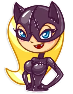 😼 Catwoman comic, superhero, cat, woman, cartoon telegram sticker