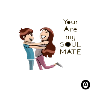 😍 Your Are my SOUL MATE amor, pareja, alma gemela, dibujos animados, afecto, romance telegram sticker