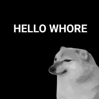 🙂 HELLO WHORE anjing, menghina, ofensif, doge, meme whatsapp sticker