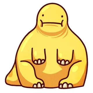 😐 kuning, gumpalan, kartun, karakter, lucu, imut, stiker telegram sticker