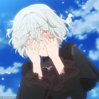 ❄️ Anime, Ragazza, Carina, Piangente, Emozionale, Triste, Manga, Personaggio telegram sticker