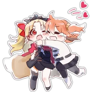 🥰 Anime, Dessin animé, Mignon, Personnages, Kawaii, Câlin telegram sticker