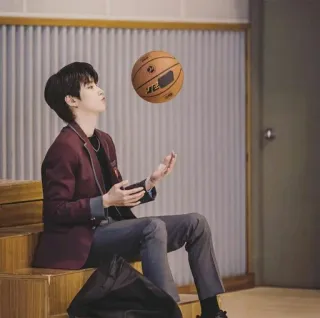 😎 basketball, boy, teen, sitting, school uniform, young telegram sticker