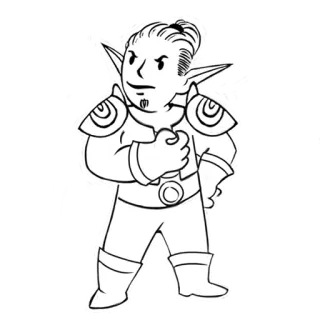 😠 Vault Boy Fallout Волт-бой, Fallout, Эльф, Видеоигра, Персонаж, Наклейка whatsapp sticker