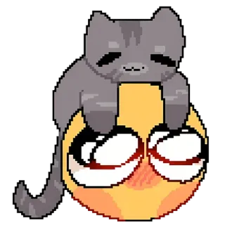 🌝 kot, emoji, słodkie, pixel art, kawaii telegram sticker