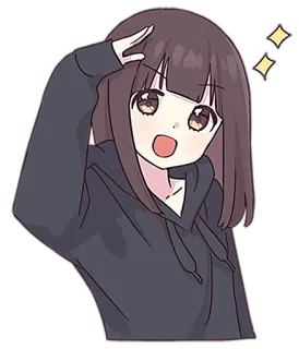 👌 anime, manga, girl, salute, cute, sparkles telegram sticker