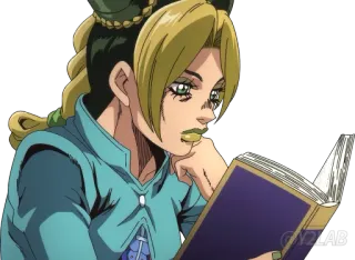 📖 Jolyne Cujoh JoJo's Bizarre Adventure: Stone Ocean anime, jojo, stone ocean, jolyne, manga, reading, character telegram sticker