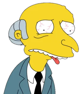 😵 Mr. Burns The Simpsons Mr. Burns, The Simpsons, cartoon character, yellow skin, animated telegram sticker