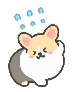 😅 corgi, hond, slaperig, schattig, dier, cartoon telegram sticker