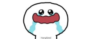 😭 HangSeed cartone animato, piangere, triste, emotivo, emoji, bianco, lacrime telegram sticker