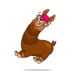 🏃‍♂️ lama, animale, cartone animato, divertente, carino telegram sticker