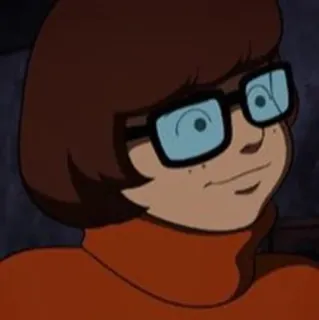 🐶 Velma Dinkley Scooby-Doo cartoon, mystery, glasses, smart, detective telegram sticker