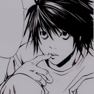 🔭 L Death Note Anime, Death Note, L, Investigatore, Manga, Personaggio, Intellettuale telegram sticker