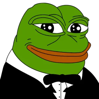 🐸 Pepe the Frog pepe, rana, meme, meme di internet, borioso, elegante, smoking telegram sticker
