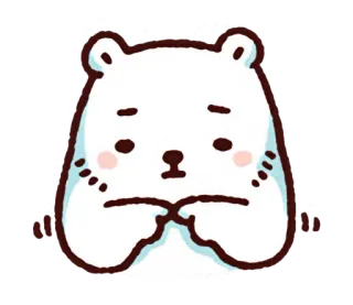 🐻 polar bear, sad, cute, cartoon, animal, sticker whatsapp sticker