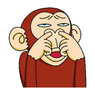 😛 猴子, 表情符号, 脸, 表情, 手势, 眼睛, 动物 telegram sticker
