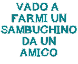 🍺 VADO A FARMI UN SAMBUCHINO DA UN AMICO sambuco, bebida, italiano, amigo whatsapp sticker
