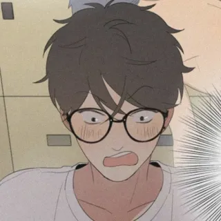 🧸 dessin animé, expression, homme, lunettes, choc, animation telegram sticker