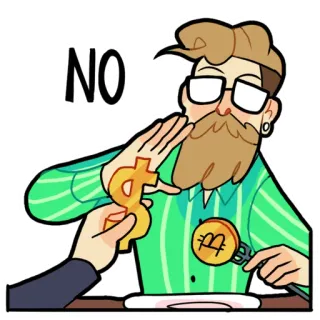😠 NO Bitcoin, Rechazo, No, Dinero, Finanzas, Criptomoneda telegram sticker