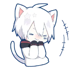 ☺️ anime, cat, kawaii, chibi, cute, manga, character whatsapp sticker