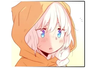 😯 Аниме, Манга, Мультфильм, Милый, Девушка, Толстовка telegram sticker