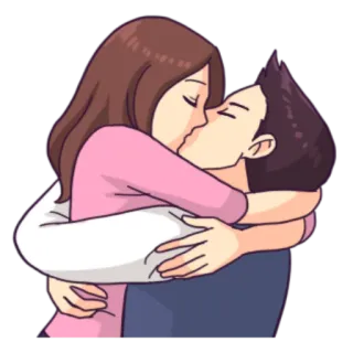 💏 couple, kiss, love, romance, cartoon telegram sticker