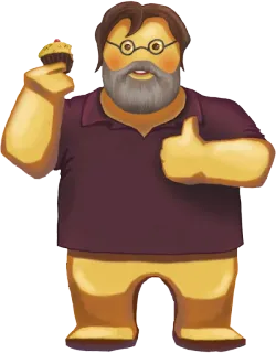 🍦 man, cupcake, duim omhoog, dessert, cartoon, eten, portret, illustratie telegram sticker