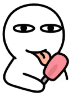 😀 sticker, eis, cartoon, strichmännchen, lecken telegram sticker