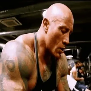 🗿 Dwayne Johnson Dwayne Johnson, The Rock, Schauspieler, Fitnessstudio, Training, Fitness, Promi whatsapp sticker