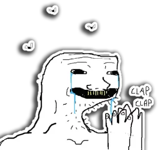 🤤 Meme, Pleurs, Wojak, Applaudissements, Triste telegram sticker