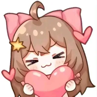 🥰 Anime, Fofo, Coração, Kawaii, Desenho animado, Garota, Adesivo telegram sticker