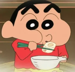 🥘 Shin-chan Crayon Shin-chan อนิเมะ, การ์ตูน, เด็ก, กิน, อาหาร telegram sticker