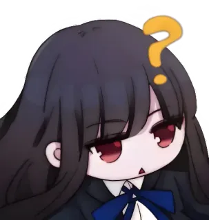 ❓ Anime, Pregunta, Personaje, Chica, Confundida, Chibi whatsapp sticker