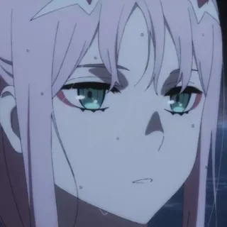 🥢 Zero Two Darling in the Franxx 动漫, 02, Darling in the Franxx, 角色, 粉色头发, 女孩 telegram sticker