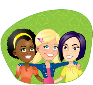👭 amitié, filles, dessin animé, amis, joyeux, personnages telegram sticker