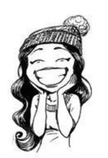 😁 dessin animé, femme, chapeau, joyeux, illustration whatsapp sticker