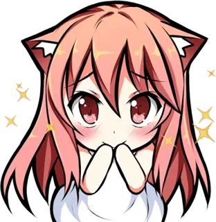 ☺️ Anime, Chica gato, Kawaii, Brillo, Lindo whatsapp sticker