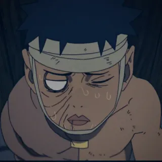 🥴 Obito Uchiha Naruto anime, manga, ninja, scarred, injured telegram sticker