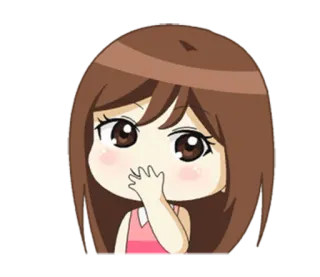 🙄 cartone animato, personaggio, carino, ragazza, imbarazzato telegram sticker