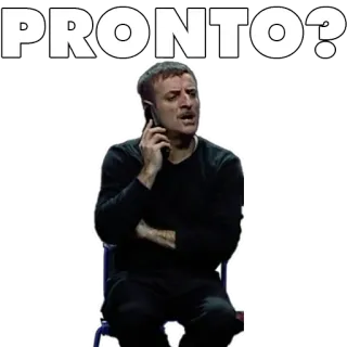 📞 PRONTO? homme, appel téléphonique, italien, assis, question whatsapp sticker