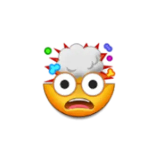 🤯 Emoji, chocado, cérebro, impressionado, confuso telegram sticker